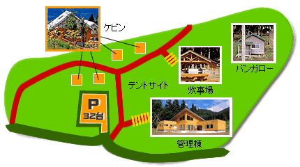 あじゃらの森キャンプ場　場内地図