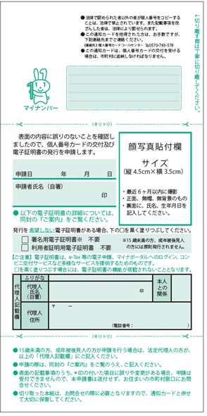 写真:通知カード裏