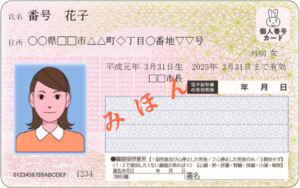 写真：マイナンバーカード表